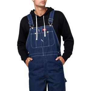 Mens Dickies Indigo Rigid Bib Overalls Painter 34 X 36L